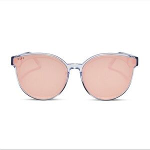 Diff Sunglasses —Gemma Clear Crystal Peach Mirror Sunglasses BNIB